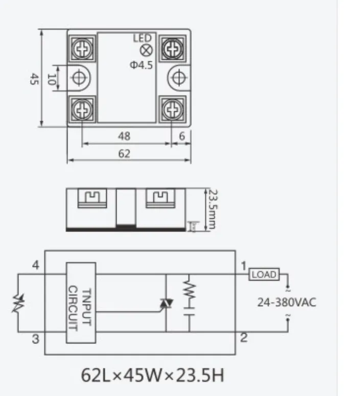 Módulo de estado sólido 10va/SSR fabricado en China/24-380VAC SSR