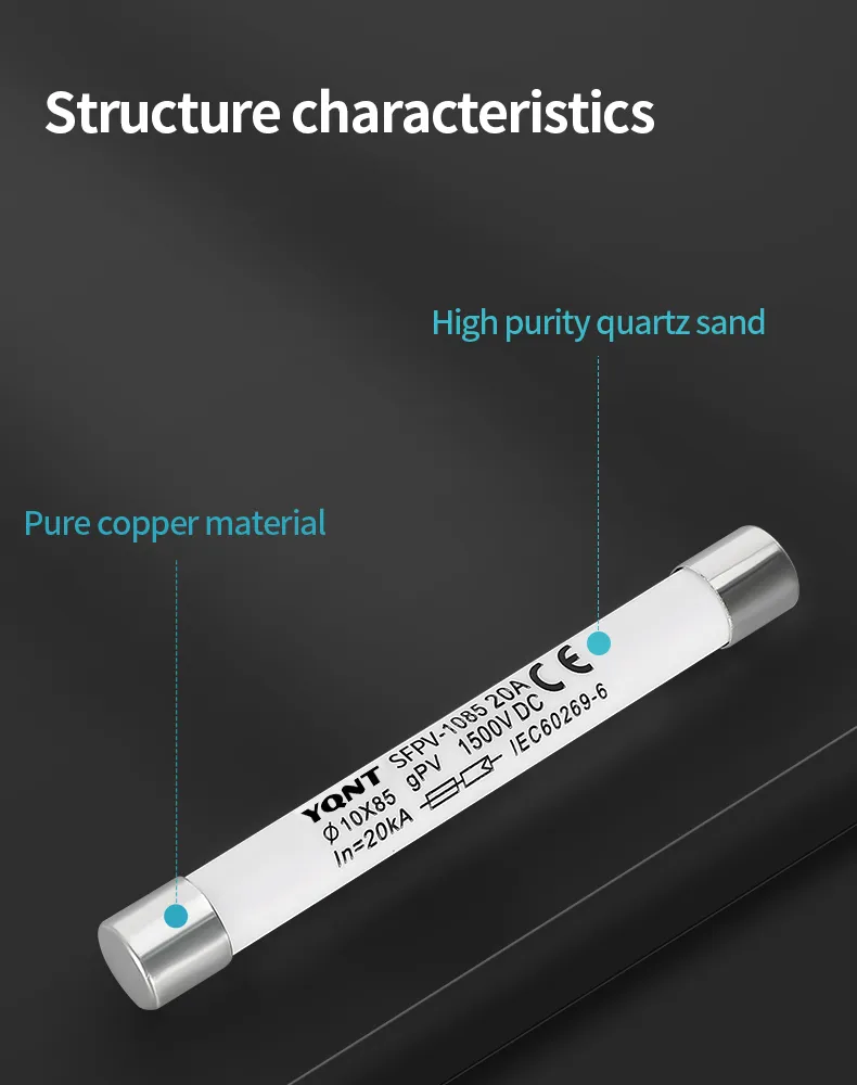 Fusible solar fotovoltaico Sfpv/fusible protector de equipos semiconductores/fusible solar de 1500 V CC