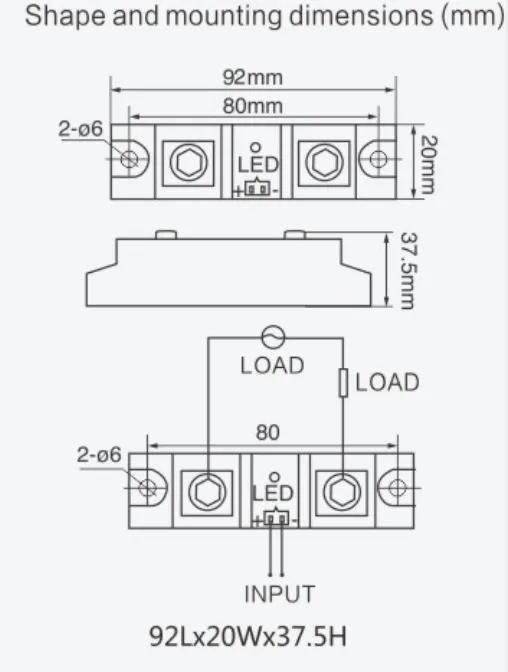 Relé de estado sólido de grado industrial/clasificación 80A-1200VAC SSR/relé de estado sólido eléctrico