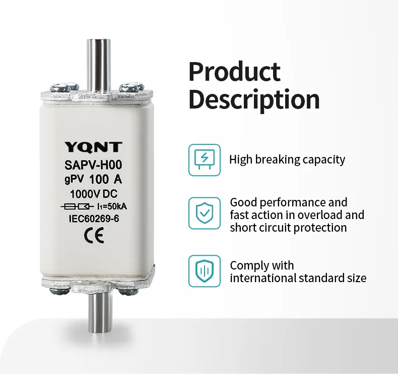 Vínculo fusible serie Nh y Nt/vínculo fusible serie DC con indicador dual/vínculo fusible 500V1000V CC