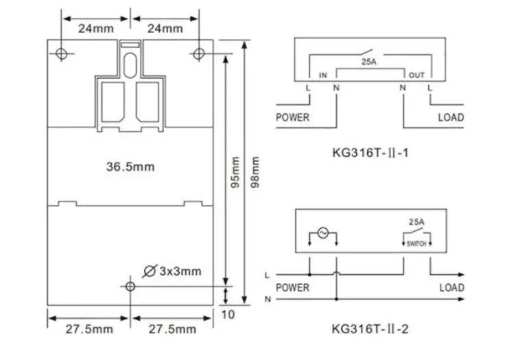 Interruptor temporizador Kg316tj /Serie Kg316t -Interruptor controlado por tiempo/Interruptor temporizador inteligente de alta calidad